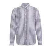 Blue Striped Button-Down Shirt