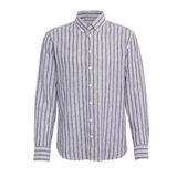 Blue Striped Button-Down Shirt