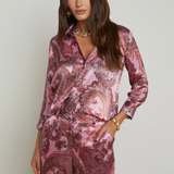 Dani Silk Blouse in Pink Paisely
