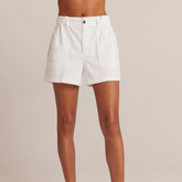 Callie Ruffle Short - White - Sold as a set