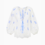 Dresner Cotton Lace-Trimmed Blouse