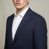 Linen Cotton Jersey Blazer in Navy