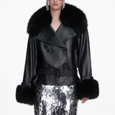 Black Belted Leather Jacket