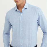 Light Blue Textured Pattern Shirt Collar small cutaway