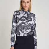 Silk Paisely Shirt - in blue