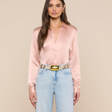 Tyler Silk Blouse in Misty Rose