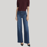 Le Slim Palazzo Modernist in Mid Denim