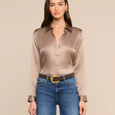 Tyler Silk Blouse in Light Cardamom
