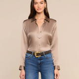 Tyler Silk Blouse in Light Cardamom