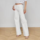Joanne Low-Rise Wide-Leg Jean in White