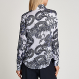 Silk Paisely Shirt - in blue