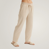 Smocked Waist Trousers - Linen Sand - Sold as a Set