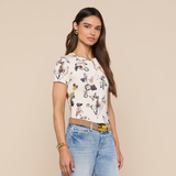 Ressi Fitted Tee in Ecru Butterfly