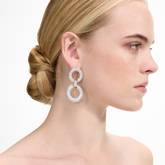 Crystal Link Two Tiered Earrings