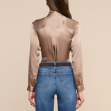 Tyler Silk Blouse in Light Cardamom