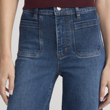 Le Slim Palazzo Modernist in Mid Denim