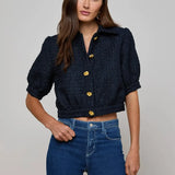 Cove Cropped Tweed Jacket in Midnight