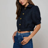 Cove Cropped Tweed Jacket in Midnight
