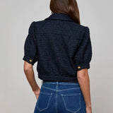 Cove Cropped Tweed Jacket in Midnight
