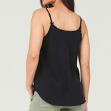 Frayed Tencel Cami - Vintage Black - Sold as a Set