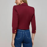 Kumi Cropped Jacket in Black Cherry