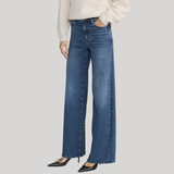 Le Slim Palazzo in Mid Denim