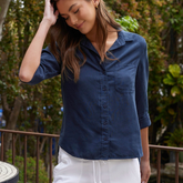 Shirt Tail Button Down - Endless Sea - Sold as a Set