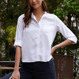Shirt Tail Button Down - White - Sold as a Set