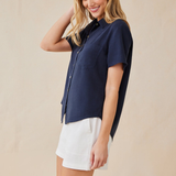 Short Sleeve Pocket Button Down - Endless Sea - Sold as a Set