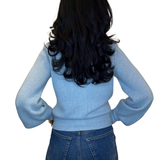 Sky Blue Silk & Cashmere Cardigan – Soft Luxe Layering