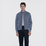 Soil Techno Linen Bomber Jacket in Blue