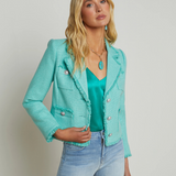 Sylvia Tweed Jacket in Aqua