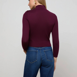 Kamdyn Mock-Neck Top in Burgundy