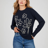 Cari Navy and White Sweater