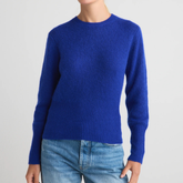 Cinch Waist Silk & Cashmere Crew