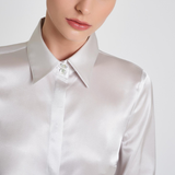 White Stretch Silk Shirt