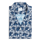 Blue Texture Pattern Short Sleeve Active Shirt