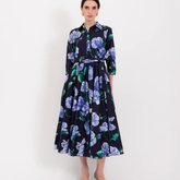 Navy Floral Shirt Dress