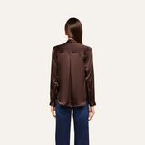 Tyler Silk Blouse in Dark Java