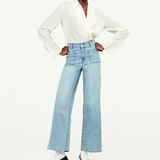 Le Slim Palazzo Bardot Pocket in Light Denim