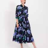 Navy Floral Shirt Dress