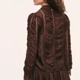 Jacque Silk Lace Blouse in Chocolate