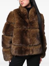 Sai Faux Mink Coat in Brown