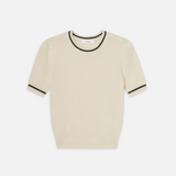 Cashmere Gathered Sweater in Cream