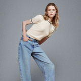 Cashmere Gathered Sweater in Cream