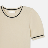 Cashmere Gathered Sweater in Cream