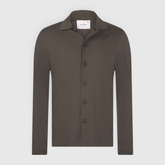 Fine Merino Full Button Shirt in Moss Green