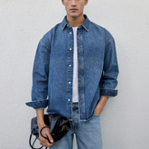Relaxed Heavy Denim Shirt in Dreams