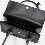 Black Soft Leather Shoulder Bag