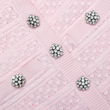 Pink Pointelle Diamante Knit Mini Dress